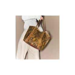 Claris Virot Jaune|Marron<Cabas India