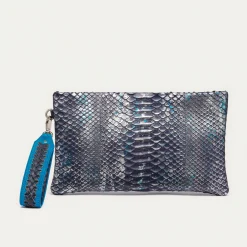 Claris Virot Bleu|Métallisé<Pochette Lou