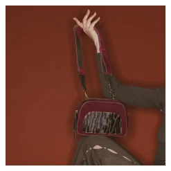 Claris Virot Marron|Cuir Leopard<Sac Clara